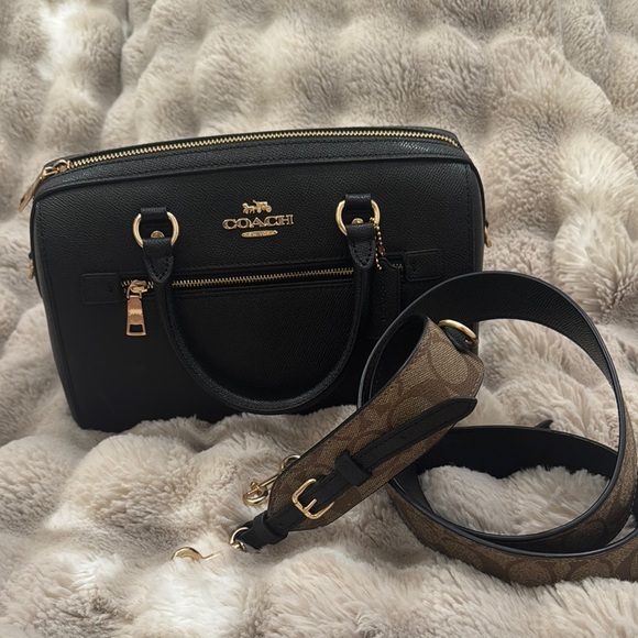 Coach Handbags - Coach Black and Gold Rowan Leather Satchel
Size medium